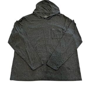 Vineyard Vines Edgartown Hooded Long Sleeve T-Shirt Dark Gray Whale Size Large
